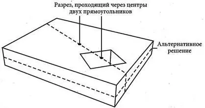 Поскольку разрез проходит через центры обоих прямоугольников площадь двух - фото 2