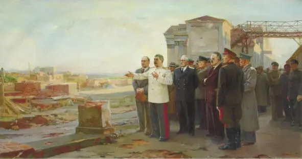 Е А Зайцев И В Сталин в Минске в 1945 г К возрождению Картина 1953 - фото 3
