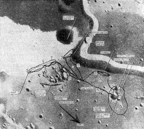 Рис 445 а б Маршруты трех поездок на луноходе I II III а вид - фото 253