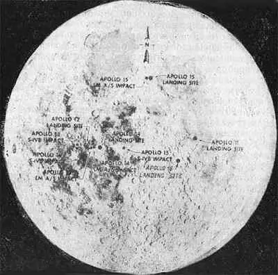 Рис 446 Места посадок лунных кораблей Apollo точки падения ступеней SIVB - фото 254