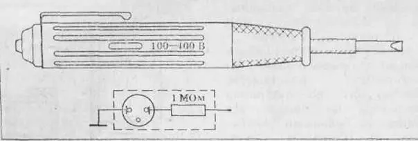 Рис 1 Индикатор напряжения отвертка типа ИНО70 внешний вид и - фото 1