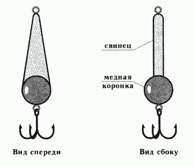 Рис 50 Универсальная вертикальная мормышкаблесна В июле августе выручают - фото 133