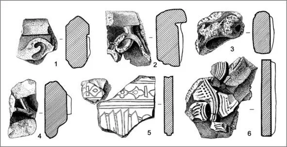 Рис 19 Фрагменты архитектурного декора из Рабати Малика резная поливная - фото 24