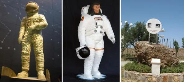 Фотография слева ASTRONAUT STATUE Статуя астронавта фотография в центре - фото 128