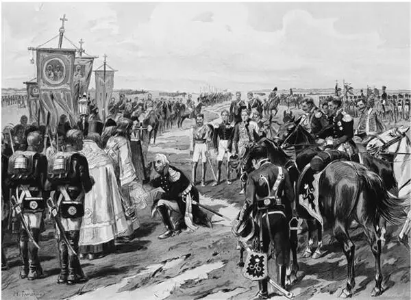 Н Самокиш МИ Кутузов объезжает войска 25 августа 1812 года Ночь прекратила - фото 4