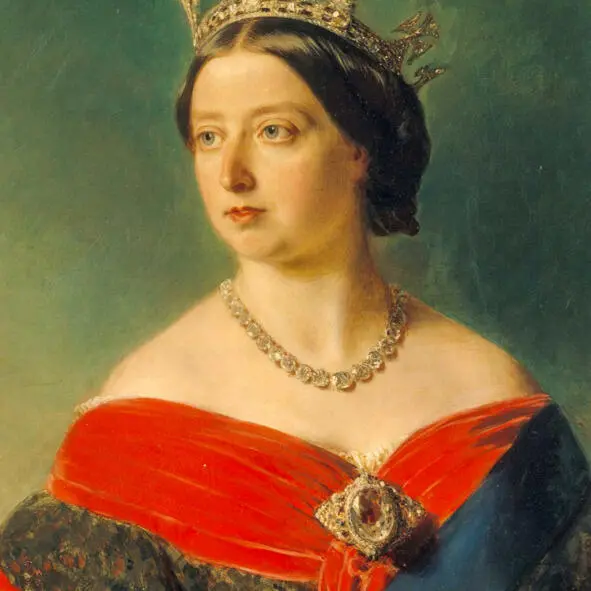 Королева Виктория с брошью КохиНор 1856 Фрагмент картины Франца Ксавера - фото 30
