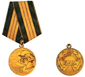 Медаль За строительство БайкалоАмурской магистрали В 1974 году на - фото 299