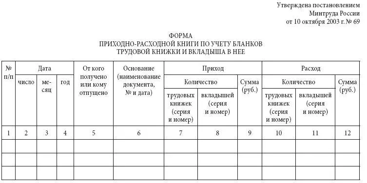 Бланки трудовой книжки и вкладыша в нее хранятся в организации как документы - фото 5