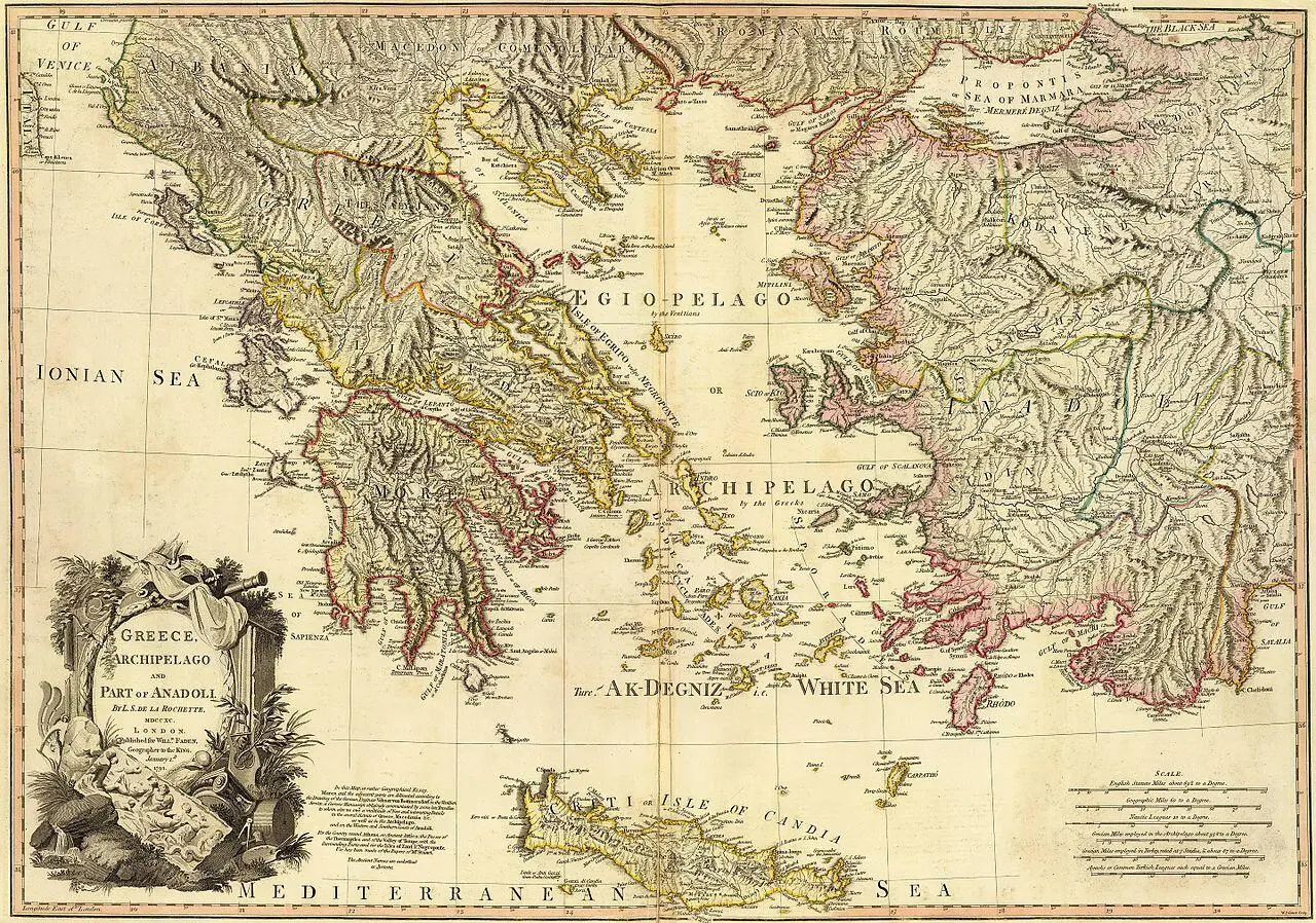 Карта Греции в составе Османской империи составленная в 1791 году Уильямом - фото 1