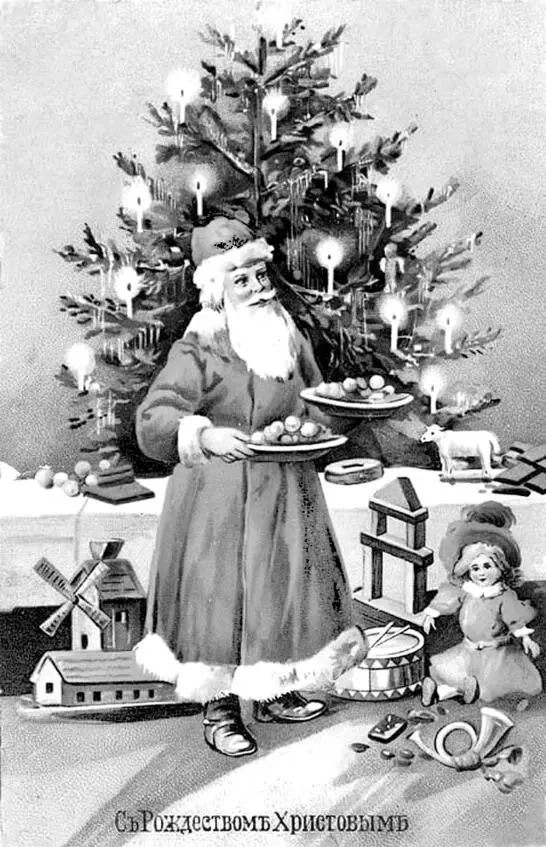 Так изображали раздающего праздничные подарки святителя Николая Санта Клауса - фото 1