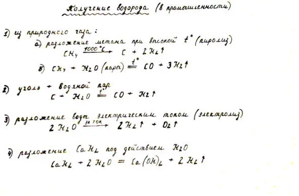 Основные способы получения водорода в промышленности Химические свойства - фото 6