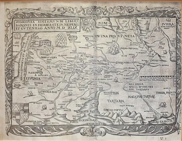 Карта из той же книги Сигизмунда Герберштейна 1517 год Посмотрите в месте - фото 14