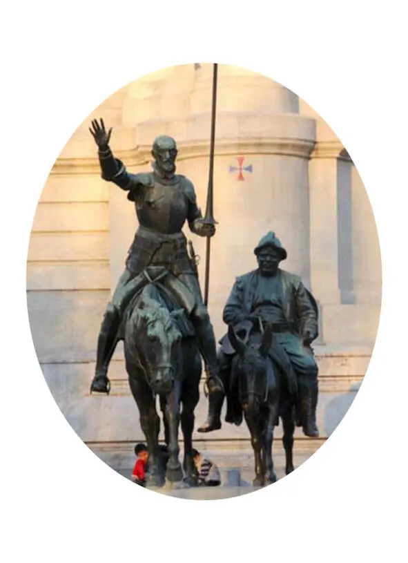 Памятник Дон Кихоту и Санчо Панса в Мадриде Памятник Дон Кихоту в Толедо Об - фото 2