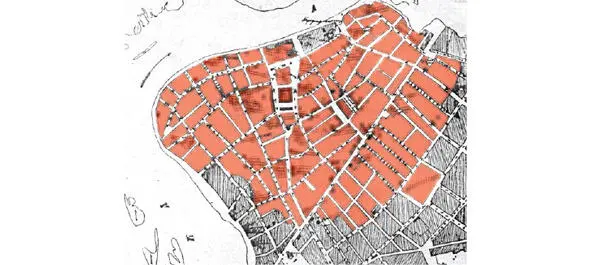 Карта пожара 1879 г Однако на другой стороне площади до сих пор сохраняется - фото 86