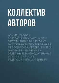 Коллектив авторов - Комментарий к Федеральному закону от 3 августа 2018 г. № 289-ФЗ «О таможенном регулировании в Российской Федерации и о внесении изменений в отдельные законодательные акты Российской Федерации» (постатейный)