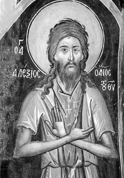 Святой Алексий человек Божий Фреска монастыря прп Неофита Кипр В семье - фото 9