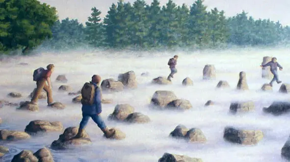 Вот так это примерно выглядит это фрагмент картины Rob Gonsalves Stepping - фото 21
