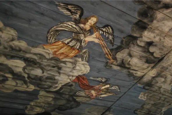 Ангелы роспись на потолке в храме Скотный двор кон XIX в - фото 4