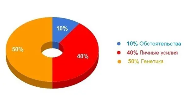 Рис 4 От чего зависит счастье Счастье зависит от генетики на 50 от - фото 4