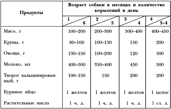 Примечание к таблице 2месячным щенкам к молоку можно добавлять 05 чайной - фото 46
