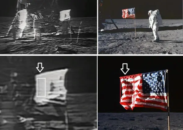 Кадр телевизионной трансляции получен из фильма НАСА Restored Apollo 11 EVA - фото 22