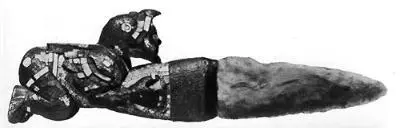 Ацтекский или миштекский нож с мозаичной инкрустацией рукояти Правители - фото 77