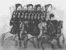 Конное войско Миниатюра из Сильвестровского списка Сказания о Борисе и Глебе - фото 8