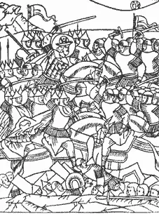 Ледовое побоище разгар битвы летописная миниатюра Однако монгольское - фото 91