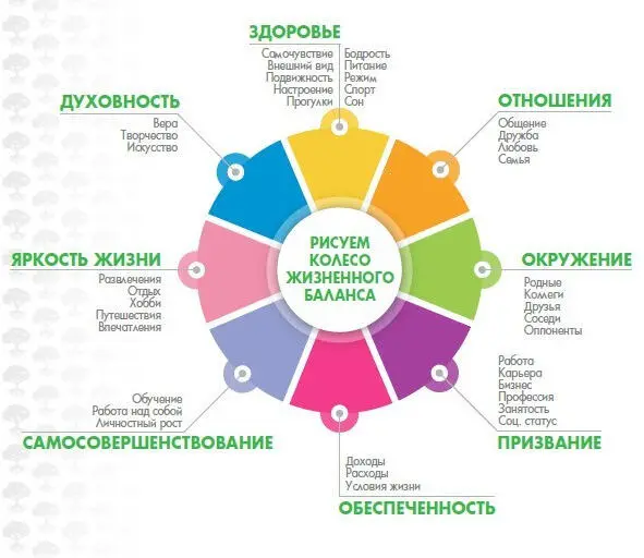 Разделите его на ваши основные сферы жизни Оцените ваши выбранные сферы в - фото 1