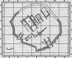 Рис 15 План крепости периода Ив Стены усиленные каркасом из уложенных - фото 36