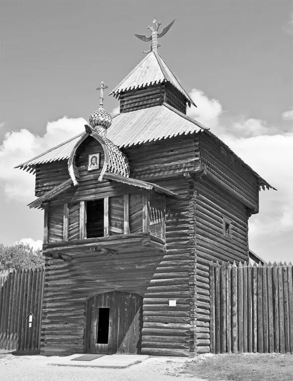 Башня навесной часовенке над входом Илимского острога Иркутская обл 1667 г - фото 9