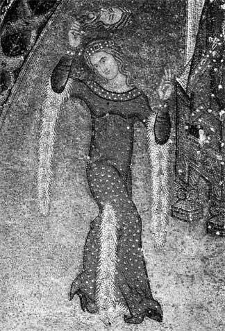 Византийская знатная дама в образе Саломеи с головой Иоанна Крестителя Мозаика - фото 1