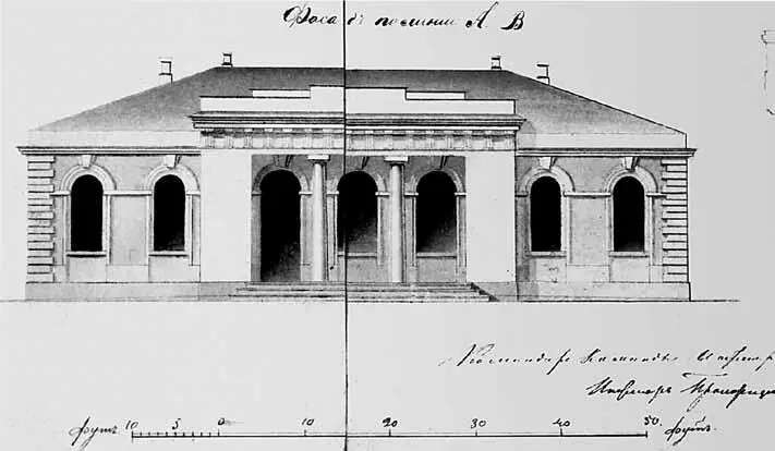 10 Караульный дом Фасад 1852 г 10 а Караульный дом Боковой фасад - фото 10