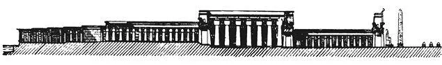 Рис 4 Храм Амона в Луксоре Египет XVXIII вв до н э Продольный разрез - фото 4
