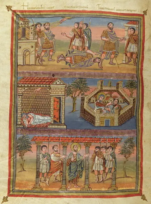 История ап Павла Миниатюра из Вивианской Библии BNF Lat 1 Fol 386v - фото 17