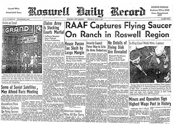 Местная газета с новостями о разбившейся тарелке Roswell Daily Record Public - фото 4