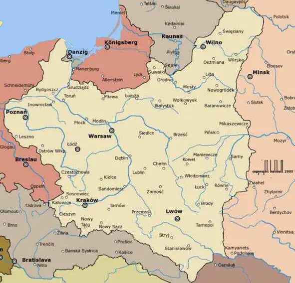 Карта Польши до нападения на неё Германии 1 сентября 1939 года - фото 34