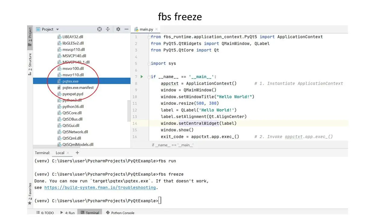 Для этого в терминале наберем команду fbs freeze Эта команда помещает - фото 21