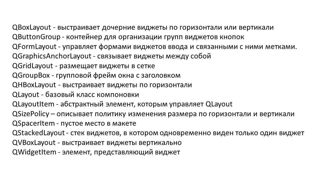Qt предоставляет набор классов управления компоновкой Эти компоновки - фото 26