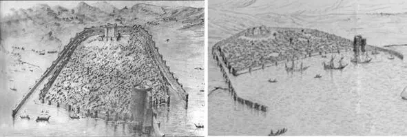 Рисунки И П Щеблыкина 1932 г Система уходящих в море городских стен - фото 63