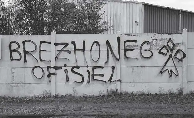 Бретонский официальный язык надпись на стене в торговом порту г Брест - фото 2