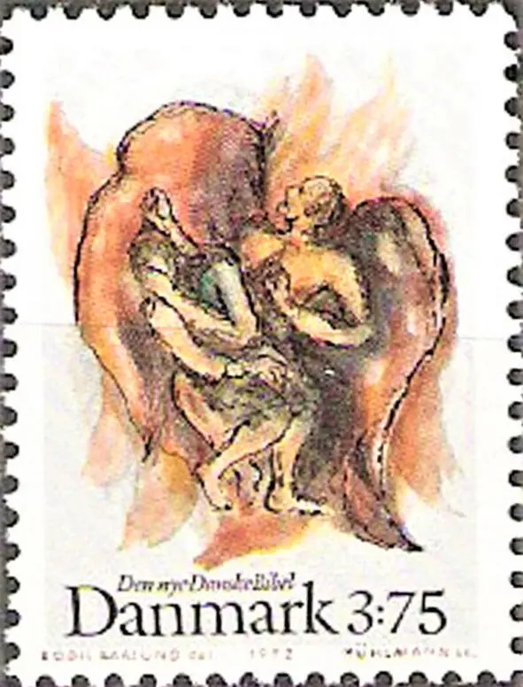 Якаў змагаецца з Анёлам Бодзіл Каалунд 19302016 Ілюстрацыя з новай дацкай - фото 147