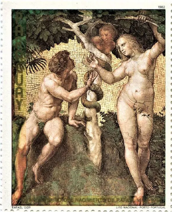 Адам і Ева 15091511 Фрагмент фрэскі Рафаэль Санці 14831520 Станца дэла - фото 31