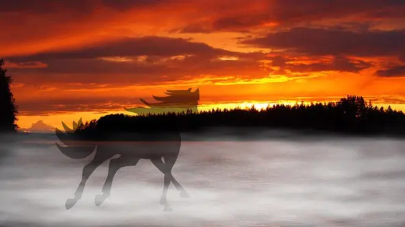 КРАСНЫЙ ВЕЧЕР Гаснет небо голубое Тихо вечер догорал Красный конь на - фото 1
