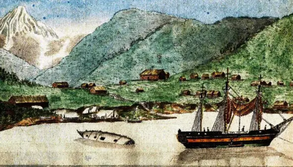 Вид Петропавловской гавани с морской стороныРисунок В Тилезиуса EAA 1414 - фото 57