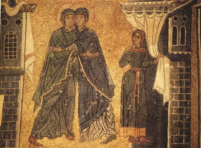Встреча Марии и Елизаветы Мозаика монастыря Хора Константинополь XIV в - фото 4