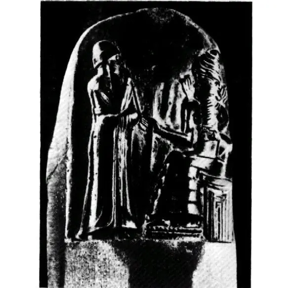 Царь стоит приносит богу Луны сидит жертвоприношение вином в священном - фото 2