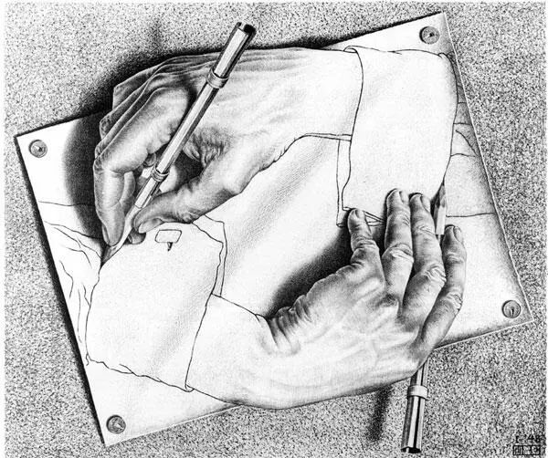 Рисунок 13 Рисующие руки М К Эшера мощная метафорическая иллюстрация - фото 3