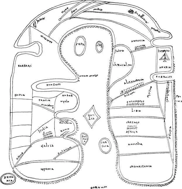 Рис 5 Карта мира из Альби VIII в схематическое изображение мира - фото 9