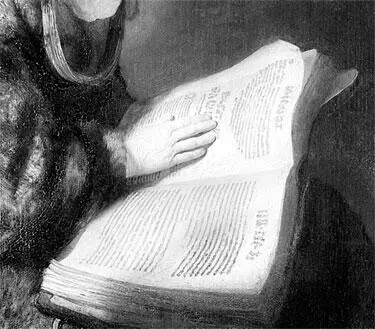 Рембрандт Читающая пожилая женщина деталь Изображения книг представлены во - фото 3